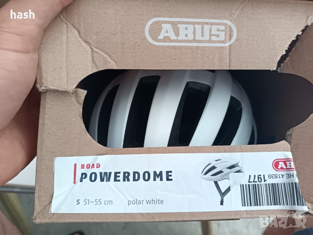 Унисекс велосипедна каска за възрастни ABUS POWERDOME, бяла (полярно бяла), размер S (51-55 см), снимка 13 - Аксесоари за велосипеди - 50886525