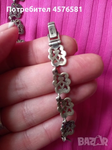 сребърни стари бижута маркирани, снимка 3 - Антикварни и старинни предмети - 53384000