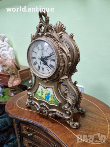 Прекрасен антикварен настолен каминен часовник , снимка 5 - Антикварни и старинни предмети - 53214260