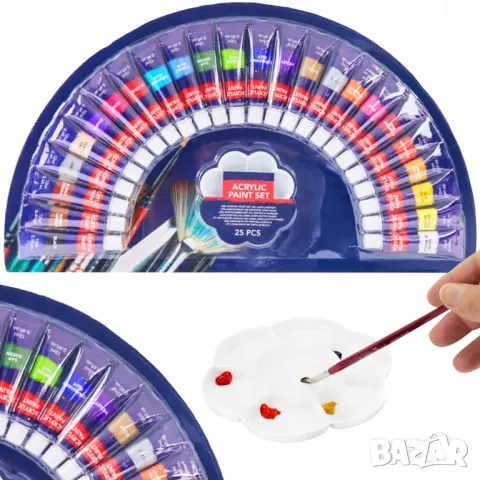 Пълен комплект акрилни бои в тубички за рисуване VAN BLEISWIIJCK 24x12ml, снимка 1