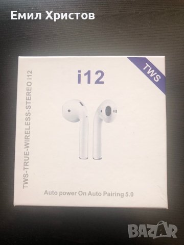 Безжични слушалки тип Airpods i12, снимка 1 - Слушалки, hands-free - 41409638
