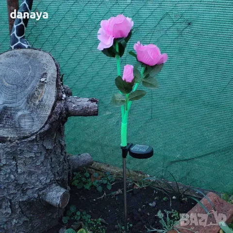 5560 Градинска соларна лампа Рози, 75 см, снимка 4 - Градински мебели, декорация  - 48418327