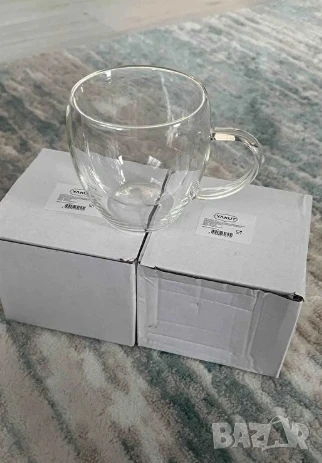 Стъклена чаша за кафе с двойно дъно 200ml