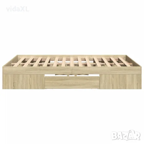 vidaXL Рамка за легло без матрак сонома дъб 140x190 см инженерно дърво, снимка 6 - Спални и легла - 56146884