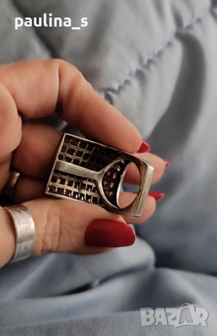 Два различни броя / Винтидж сребърен пръстен с Морганити и Аметисти / проба 925 , снимка 4 - Пръстени - 40455917