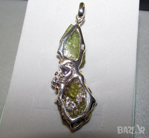 Страхотно колие с автентичен зелен турмалин 11 карата, снимка 4 - Колиета, медальони, синджири - 53512701