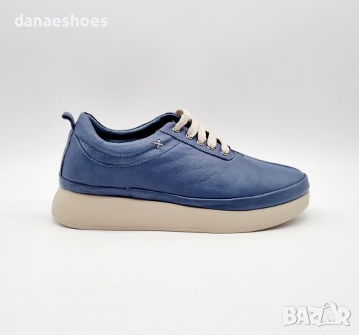 Дамски спортни обувки от естествена кожа в синьо , снимка 2 - Дамски ежедневни обувки - 40461285