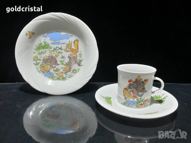 Стар български порцелан детски комплект 