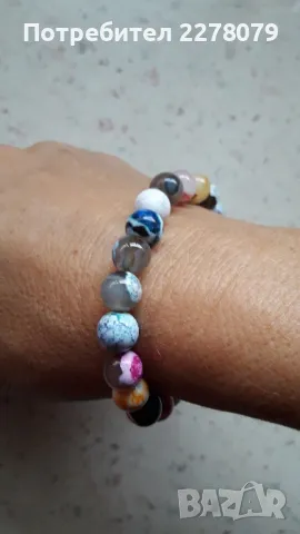 Гривна от ахат - ръчна изработка, снимка 3 - Гривни - 47309736