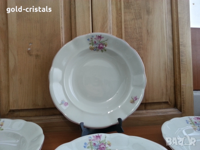 Стар български порцелан чинии дълбоки, снимка 2 - Антикварни и старинни предмети - 36084414