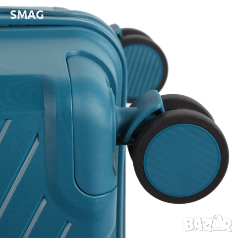 Куфар с колелца 58л, петролен_1233326, снимка 6 - Куфари - 52199671