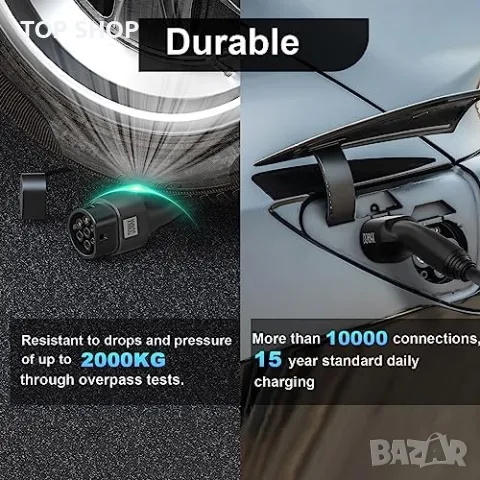 Нов Кабел за зареждане тип 2 EV 22 kW 5 метра за електрически превозни средства, снимка 2 - Части - 49956870