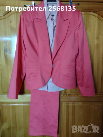 Разкошен Костюм 3 Части-САКО+ПАНТАЛОН+РИЗА в цвят „скарида“! НОВ!, снимка 10 - Костюми - 41983098