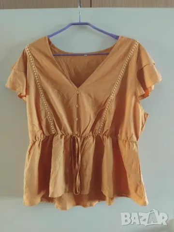 НОВА Блуза в цвят старо злато - голям размер XXL  -XXXL, снимка 4 - Тениски - 49242080