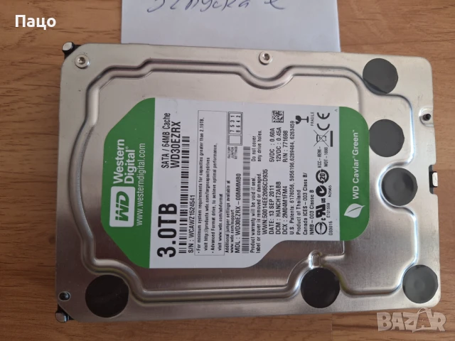 Твърд диск 3TB WD Green WD30EZRX/ //WCAWZ 1524541/, снимка 10 - Твърди дискове - 51080863
