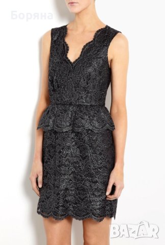 НАМАЛЕНА - DKNY нова рокля от дантела с пеплум в талията, снимка 1