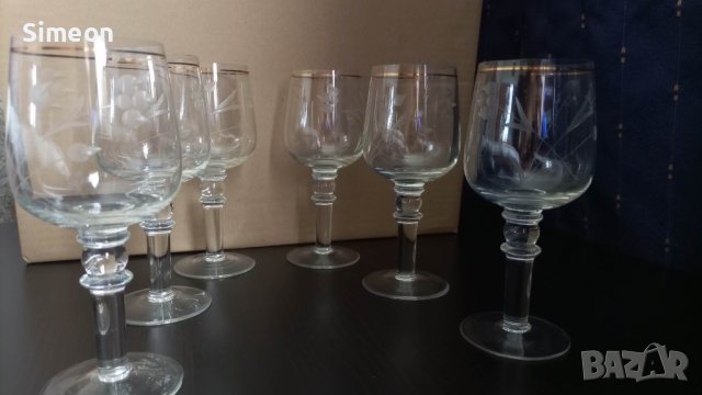 Кристален сервиз за вино - 6 броя, снимка 2 - Сервизи - 40721865