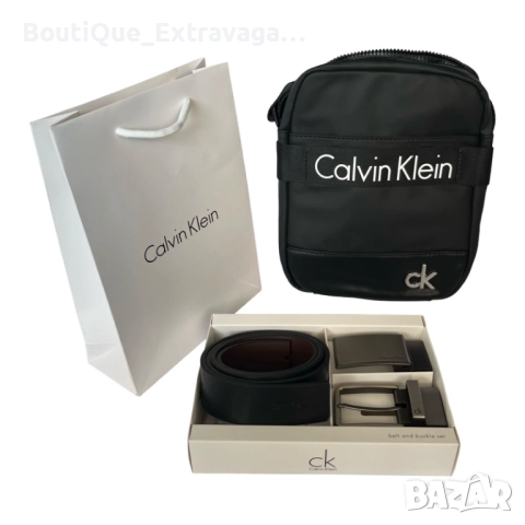Мъжки подаръчен комплект чанта и колан Calvin Klein 046/035 !
