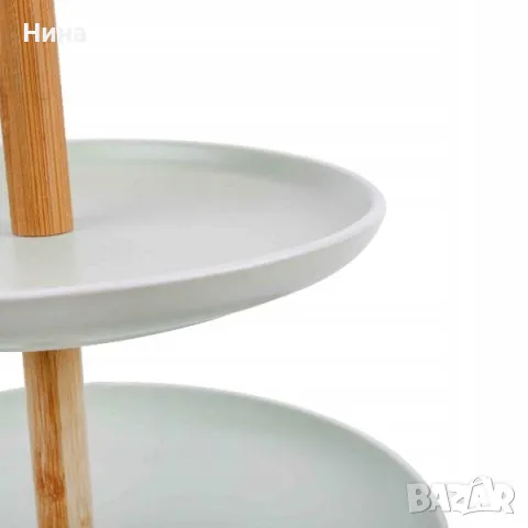 Поднос на 2 нива за плодове, кексчета, торти и др, снимка 5 - Прибори за хранене, готвене и сервиране - 47927796