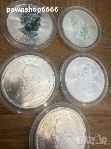Лот инвестиционни сребърни монети по 1oz 9999 , снимка 11 - Нумизматика и бонистика - 55835045