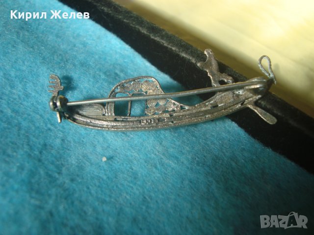 СТАРА СРЕБЪРНА ВЕНЕЦИАНСКА БРОШКА ГОНДОЛА МАСИВНО СРЕБРО МАРКИРАНА РЪЧНА АРТ ИЗРАБОТКА УНИКАТ 25144, снимка 12 - Антикварни и старинни предмети - 35745450