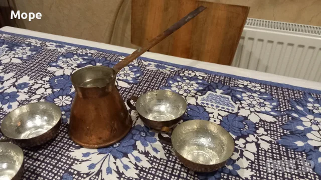 Медни джезве и чаши за кафе , снимка 2 - Антикварни и старинни предмети - 47394874