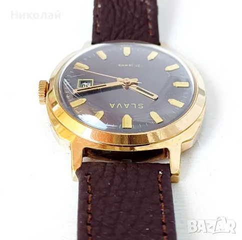 Slava Слава позлатен мъжки механичен часовник с ръчно навиване, снимка 4 - Мъжки - 50043137