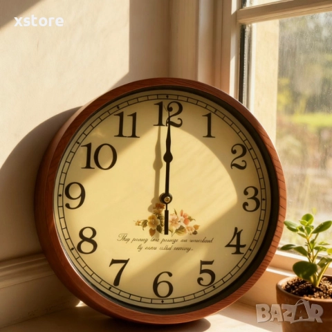 Стенен часовник с диаметър 25 см-стилен акцент за дома, снимка 4 - Стенни часовници - 52657811