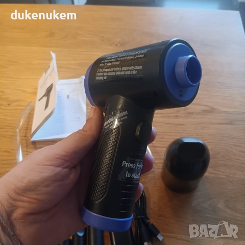 Електрическа прахосмукачка с компресиран въздух 3-в-1 – безжична, 3 скорости, LED светлина, снимка 9 - Прахосмукачки - 52748140