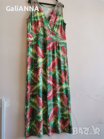 ДЪЛГА СТРАХОТНА РОКЛЯ СВЕЖИ ЦВЕТОВЕ 2XL, снимка 4 - Рокли - 41474299