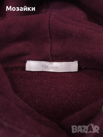 Boss Econny Hoodie бордо като ново, велурено лого, размер S, снимка 5 - Суичъри - 53596114