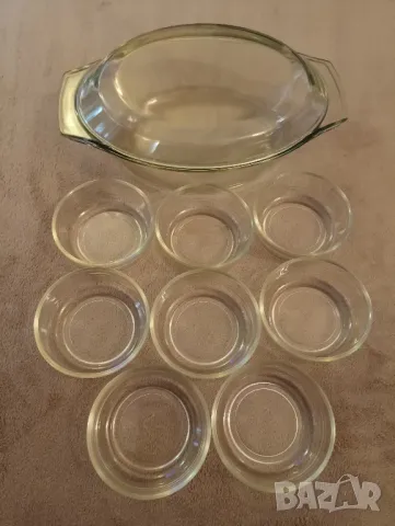 Термоустойчива тенджера, Йенска SIMAX, Чехословакия, комплект с 8 купички за крем карамел. , снимка 7 - Съдове за готвене - 47979027