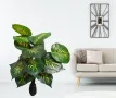 Изкуствено декоративно растение с шарени зелени листа ,1 метър, снимка 1
