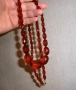 Старинна кехлибарена огърлица от фасетирани бакелитени мъниста черешов кехлибар, снимка 4