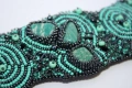 Ръчна изработка. Гривна с амазонит /бродерия с мъниста Toho и Preciosa/, снимка 2