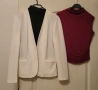 -	Лот два топа и леко бяло сако без подплата, снимка 1