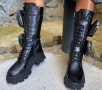 Равни ботуши - черна кожа - B0913, снимка 2