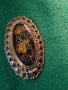 ПОЗЛАТЕНА ПРЕКРАСНА КРАСИВА ВИНТИДЖ АРТ ФЛОРАЛНА БРОШКА АЖУРНА отБЛАГОРОДНА НЕРЪЖДАЕМА СТОМАНА 32601, снимка 3