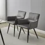 Комплект кадифени трапезни столове тип кресло – 2бр. - C-U-DC-B0324GY, снимка 2