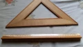 Линия и 2 триъгълника за чертане - дървени 30 см, снимка 2
