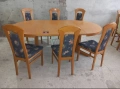 Комплект масивна разтегателна маса с 6 стола, снимка 1