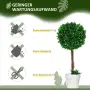HOMCOM Комплект от 2 изкуствени чемширови храсти, снимка 8