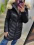 Дълго зимно яке с естествен косъм черно, снимка 4