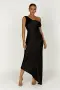 Черна сатенена рокля MESHKI- Maxi Dress с етикет, снимка 2