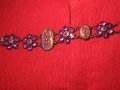 ПОСРЕБРЕНА ВИНТИДЖ ГРИВНА с АМЕТИСТ КАМЪНИ 40951, снимка 3