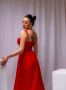Дамска червена рокля със секси деколте, снимка 3