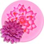 3D Красиви Лотосови Цветя на Хризантема - Силиконова Форма за Сватбени Торти, Фондан, Сапун и Смола 