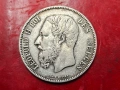Белгия 5 франка 1873 сребърна монета, снимка 1