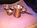 Медно канче за кафе Н-110мм фи 75мм с 6 медни чаши Н-45мм и фи 75мм нови, снимка 2