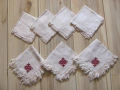 Ръчно изработени салфетки ,лен , бродерия,шопски мотиви, снимка 1